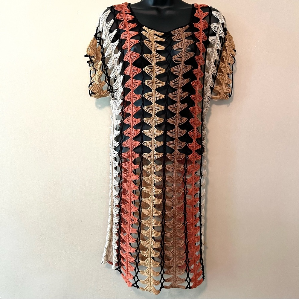 Sioni crochet open dress coverup beach M L XL boho hippie festival